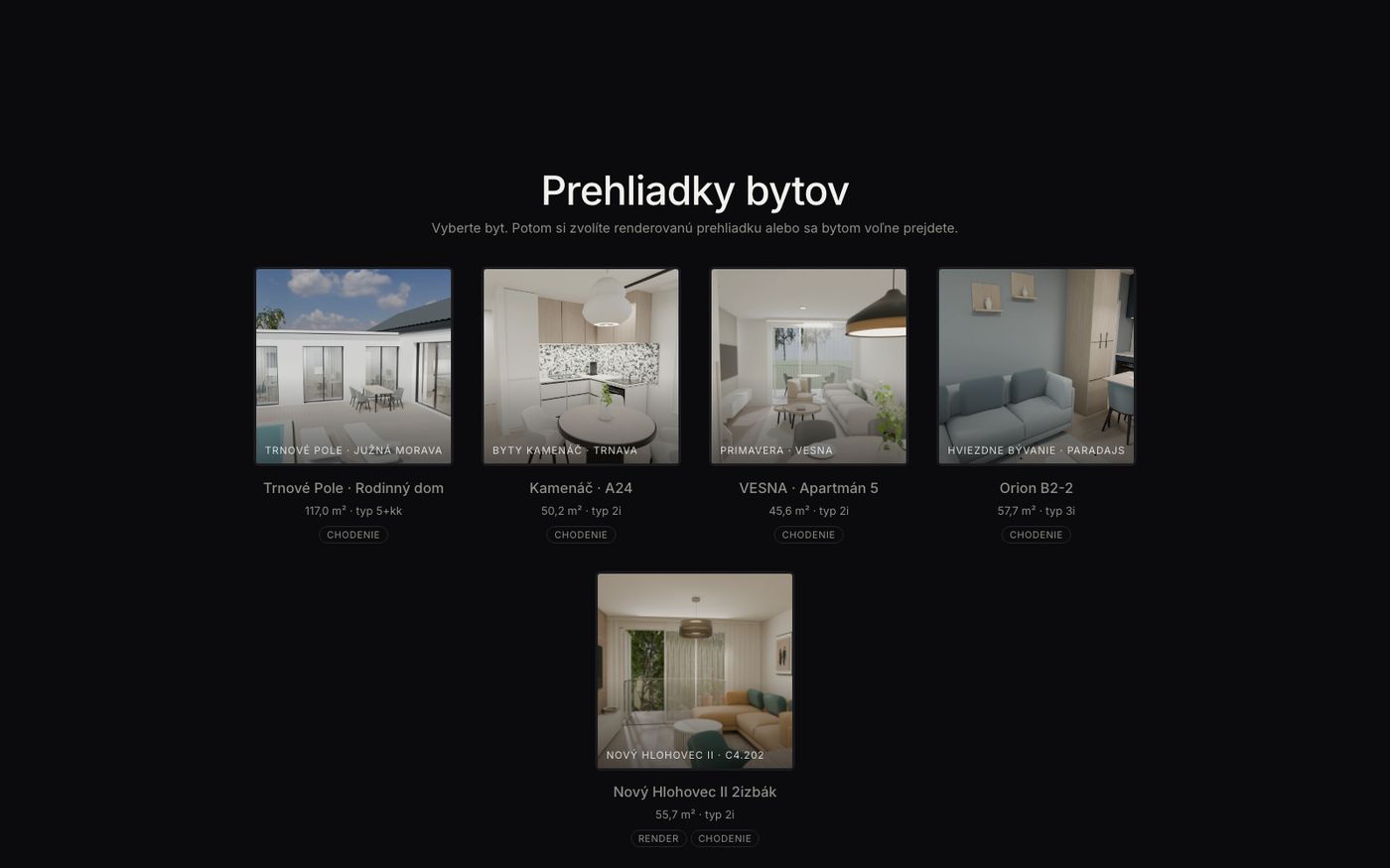 Appka Byty VR s prehliadkami bytov